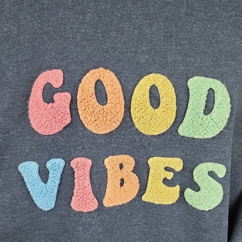 WILDFOX | Blue Dopamine Barbiecore Sweatshirt with Colorful Pastel Design | 2X - Picture 2 of 10